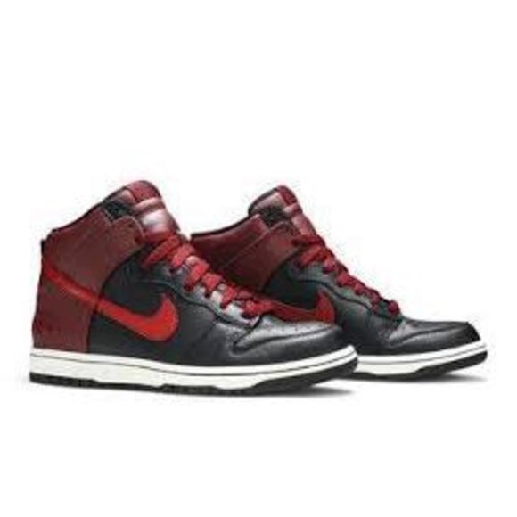 Nike Men's Size 13 High Dunk Sneakers BFIVE Christopher Club Black Red 2006 - Picture 1 of 15
